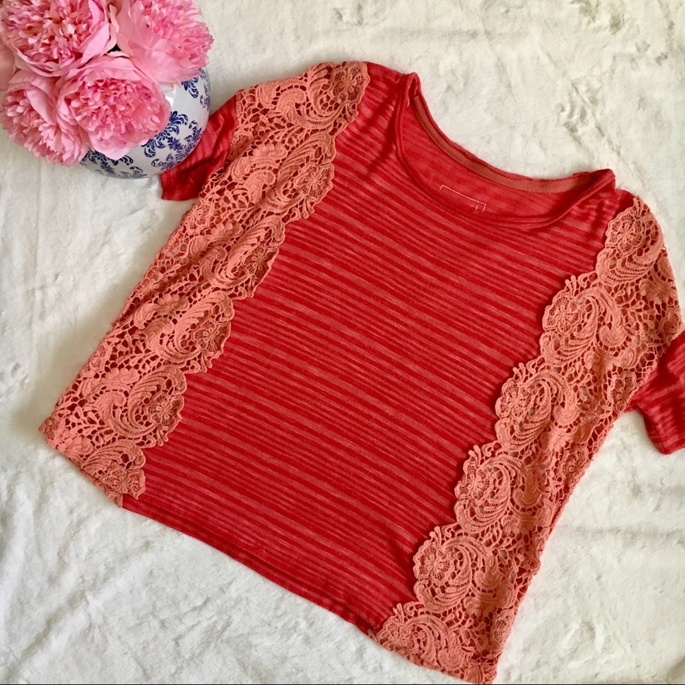 Free People We The Free Lace Sides Boxy Top - Picture 8 of 8